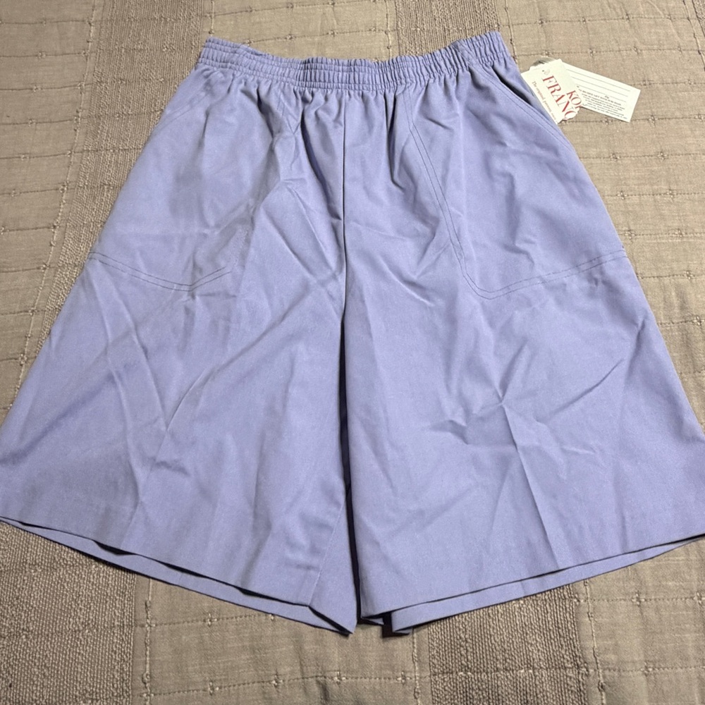 New Vintage Koret Francisca Lilac Bermuda Shorts Elastic Waist Women's Size 12